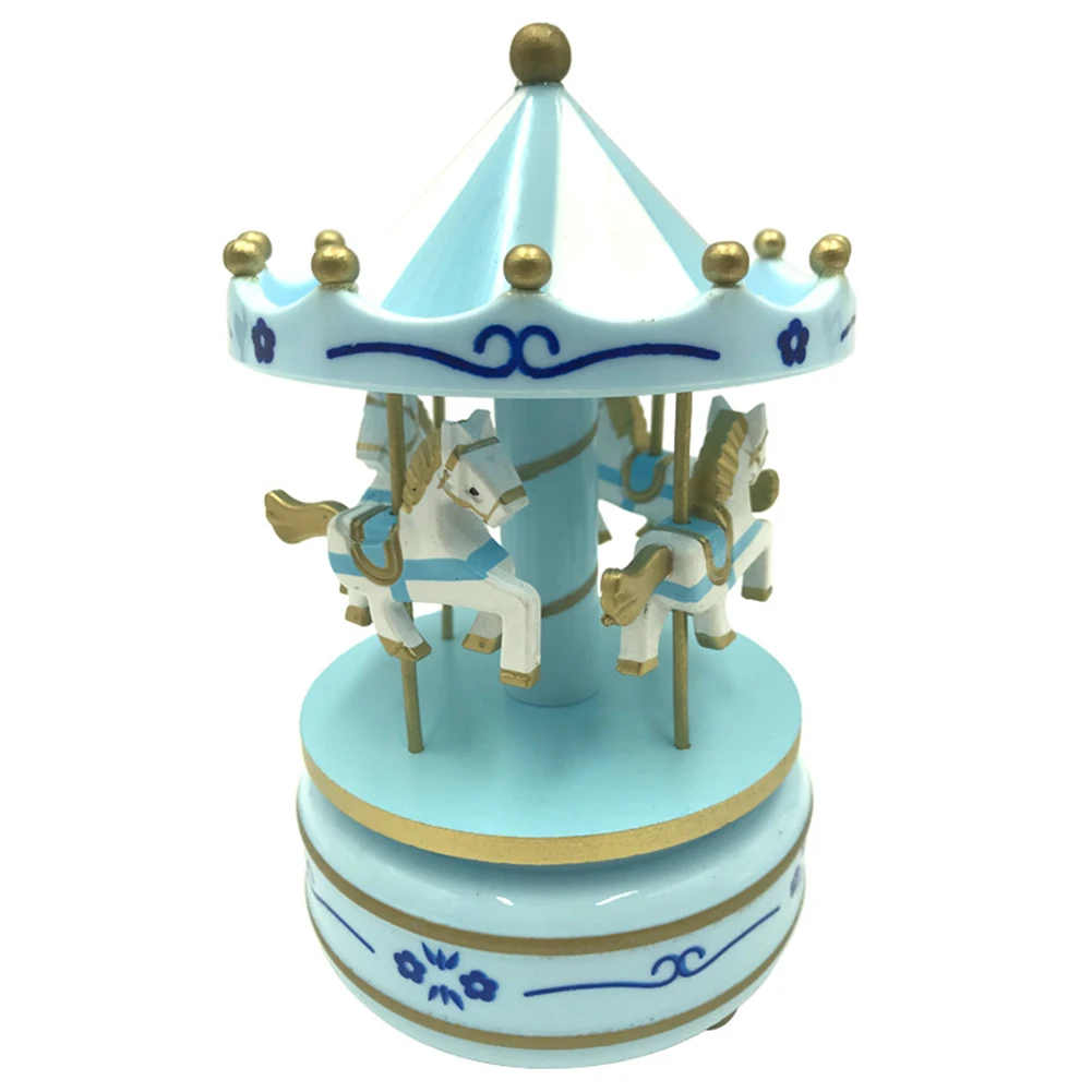 Merry-go-round музыкальные шкатулки геометрический музыка украшение детской комнаты подарки унисекс деревянный Рождественский конь карусель коробка для домашнего декора 1 шт