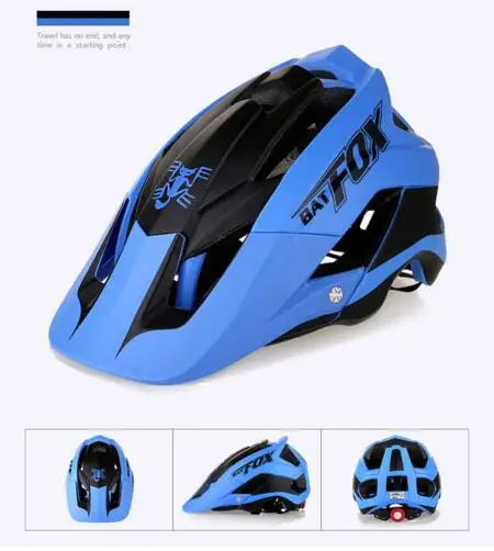 blue Летучая мышь лиса интегрально-литой mtb Горная дорога велосипед весь тело езда шлем велосипедный шлем 56-63 см - Цвет: blue
