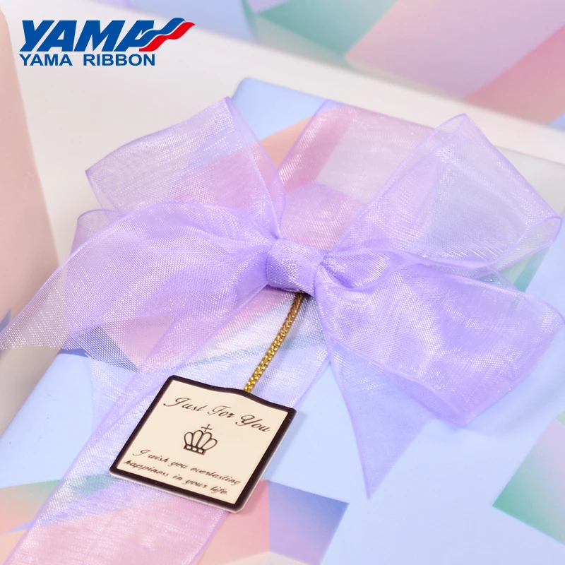 YAMA 3 мм 1/8 дюйма однотонная Прозрачная Шелковая лента из органзы для подарков