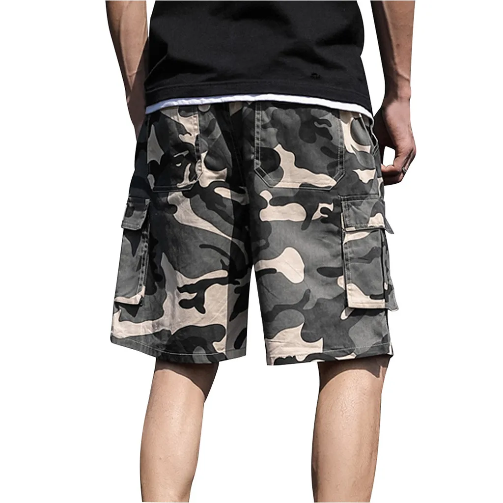 Men's Summer Fashion Simple Wild Outdoors Casual Camouflage Overalls Plus Size Sport Shorts Loose Mid Pants Calcoes casuais 50