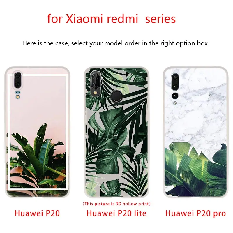 Мягкий чехол из ТПУ с тропическими растениями для телефона Huawei P50 P40 P30 P20 Pro Lite p30lite
