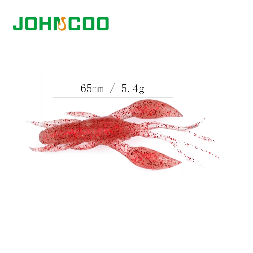 JOHNCOO Soft Fishing Lure 6pcs 65mm 5.4g Artificial Bait Silicone Wobblers Tackle | Спорт и развлечения