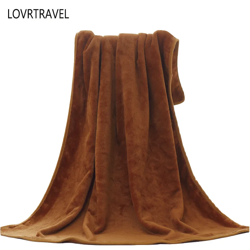 LOVRTRAVEL однотонный диван/постельные принадлежности фланелевое одеяло всесезонное