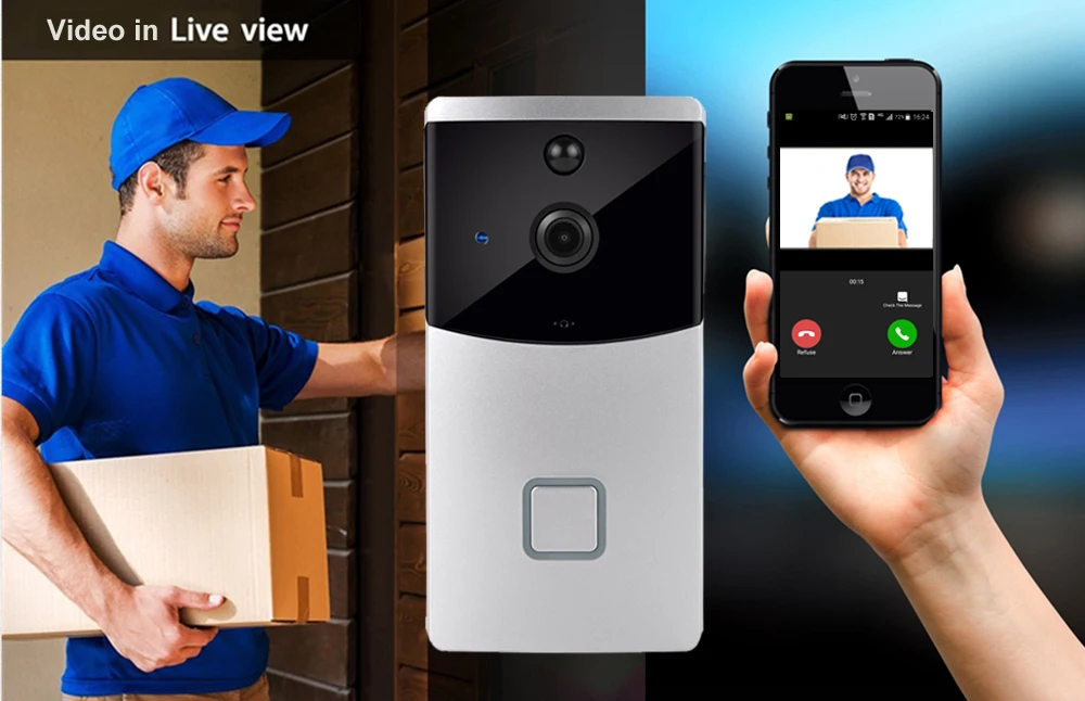 CUSAM беспроводной домофон видео дверной звонок Wifi Smart 720P HD камера дверной звонок двухстороннее аудио ночное видение датчик движения