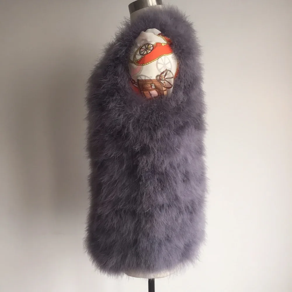 Женский меховой жилет зимний теплый из натурального страуса со скидкой FP616 |