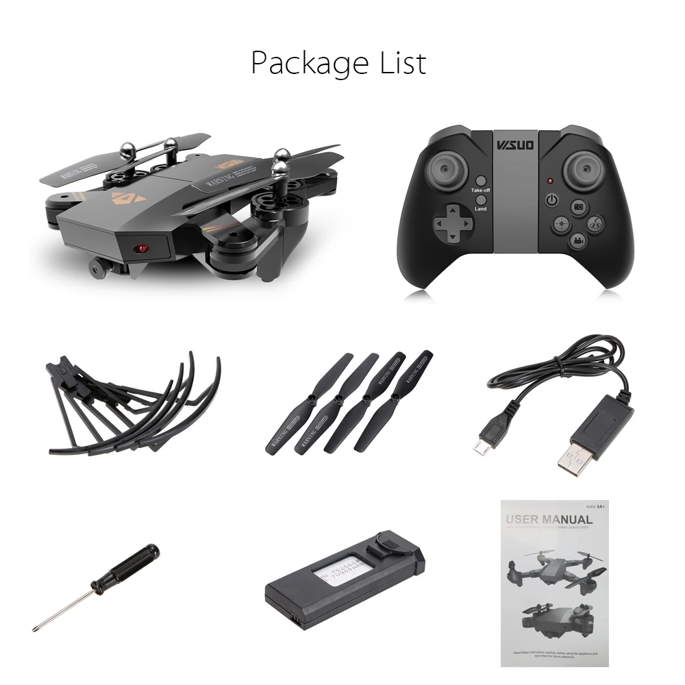 Радиоуправляемый Дрон VISUO XS809HW RTF 2 4 ГГц Wi-Fi FPV Бесщеточный мотор с камерой 720 МП P