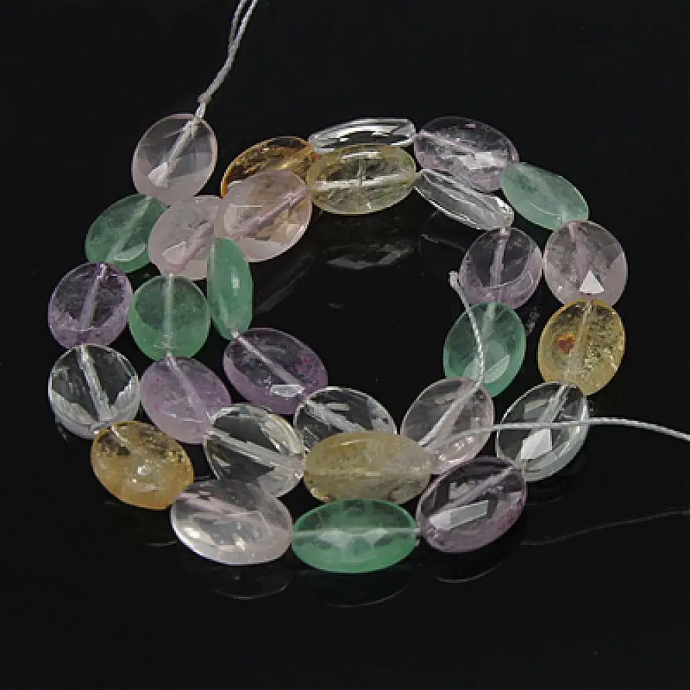 3 нити прибл. 28 шт./нитка овальные граненые бусины с аметистом кристаллом цитрином