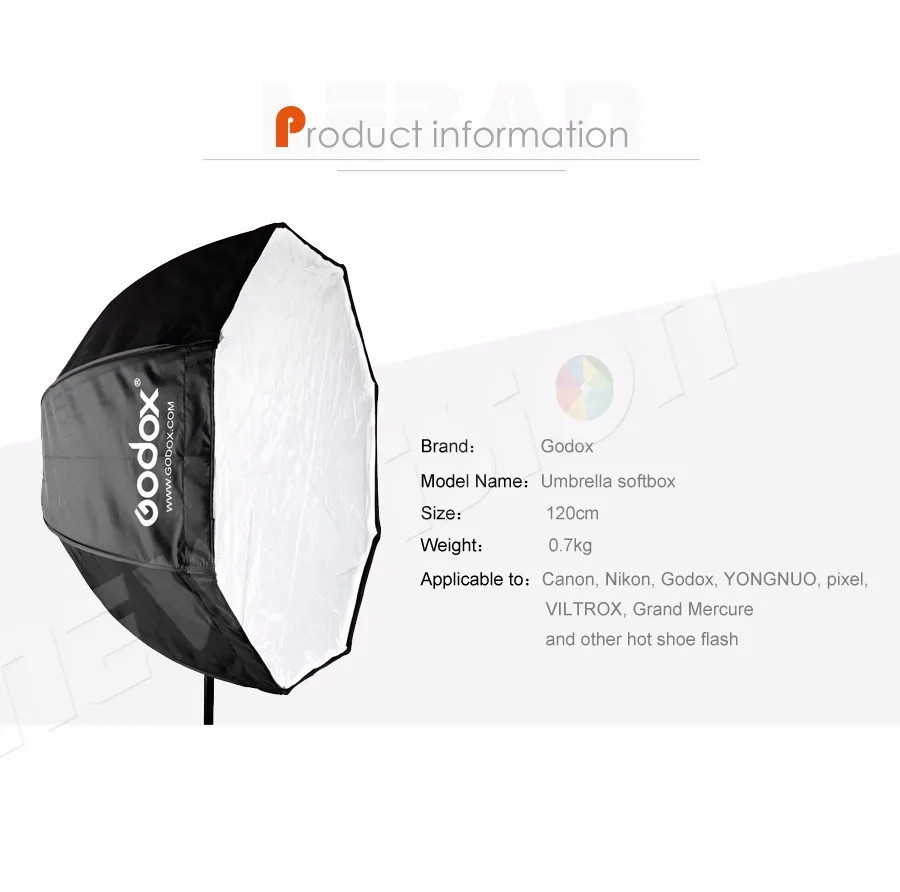 Godox фотостудия 120 см 47in переносной восьмиугольный Зонт софтбокс Speedlite Flash Speedlight софтбокс Brolly Reflector