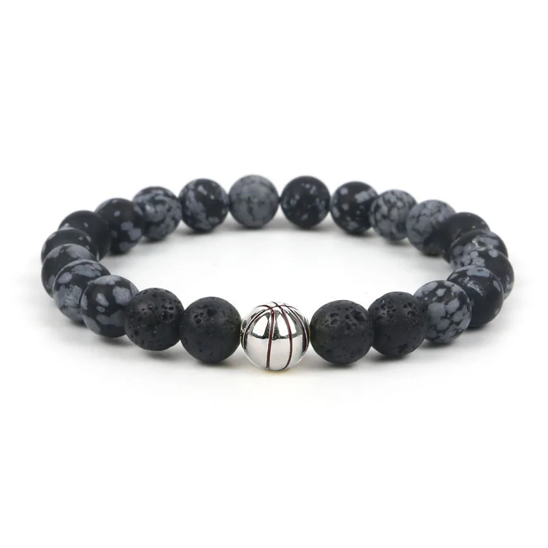 2019 8 мм баскетбольный браслет для мужчин и женщин матовый из натурального камня в