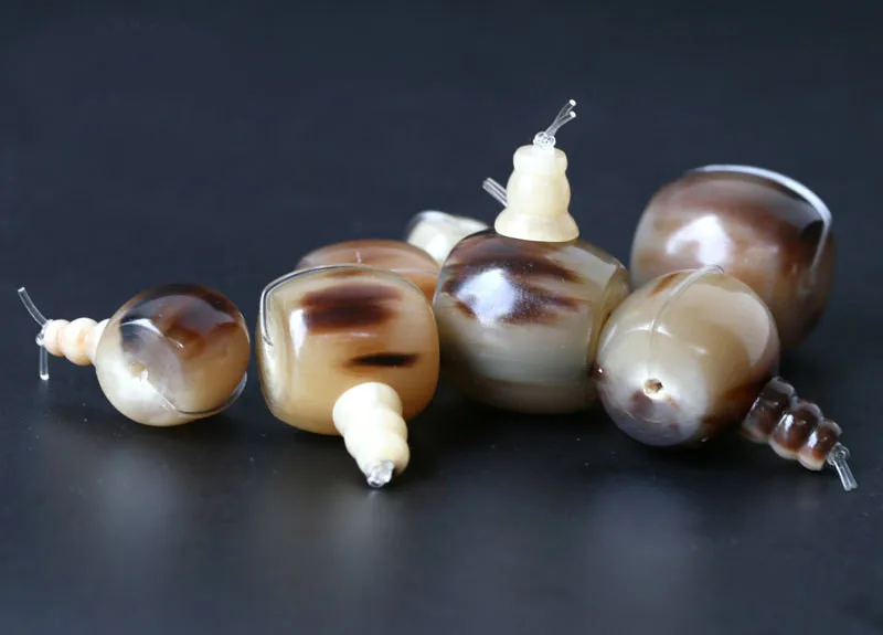 Натуральная кость быка тройник пагода разделитель бисера головы Будды Бусины