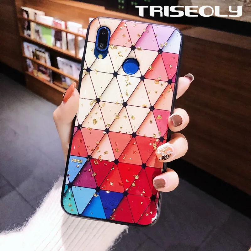 TRISEOLY Золотой фольгированный цветной треугольный ТПУ чехол для телефона Huawei Honor 8X