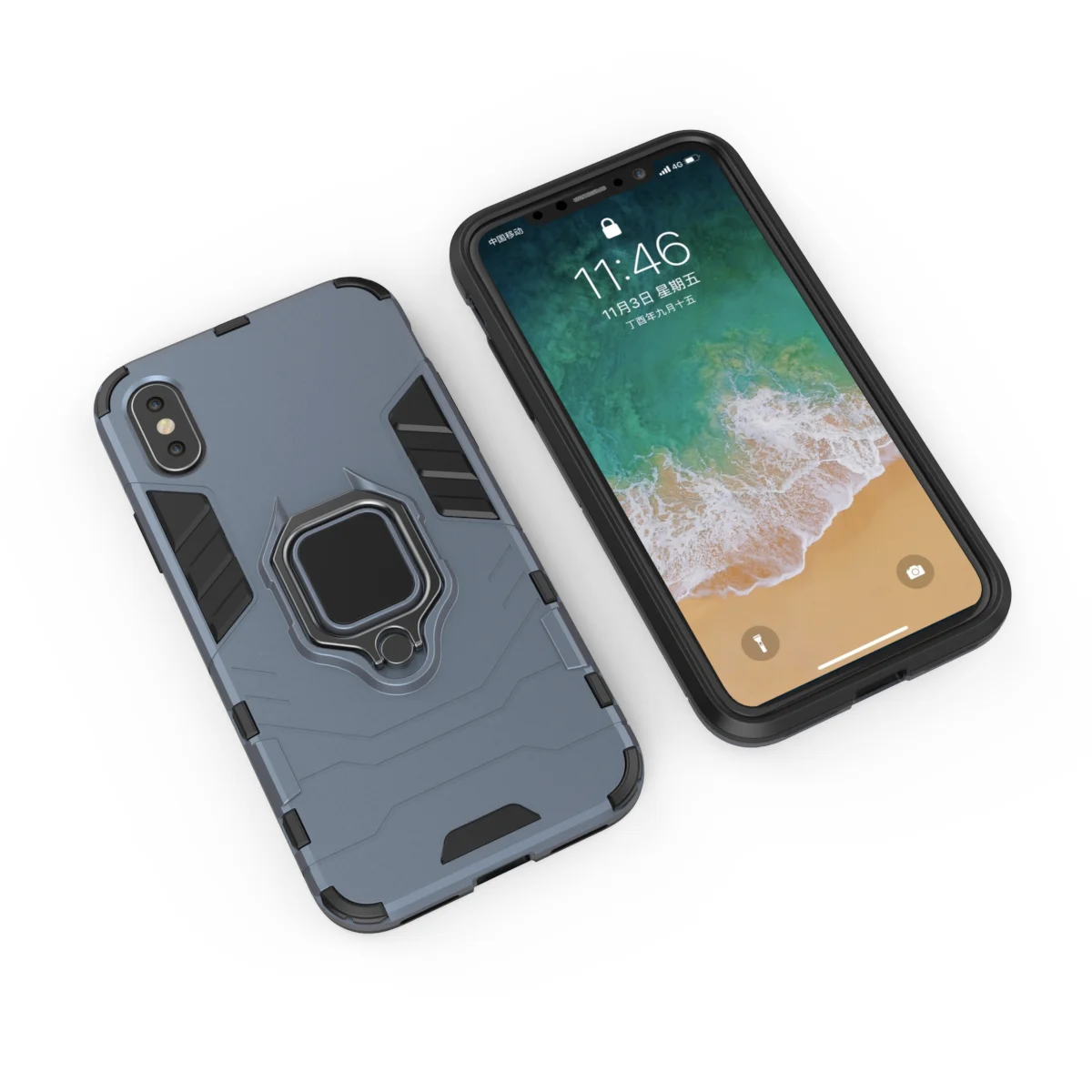 WolfRule СПС чехол Iphone X TPU Жесткий ПК для кольцо держатель Стенд Магнитный Броня Apple
