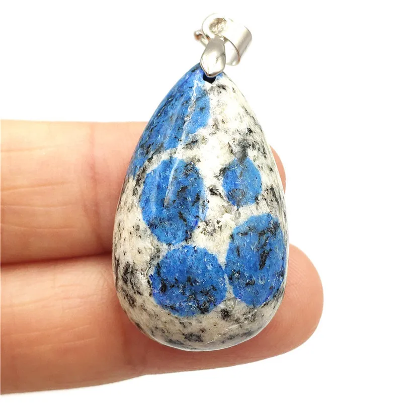 Natural K2 Blue Pendant Stone Women Party Anniversary 31x19x10mm Crystal Healing AAAAA Fashion Necklace Jewelry | Украшения и