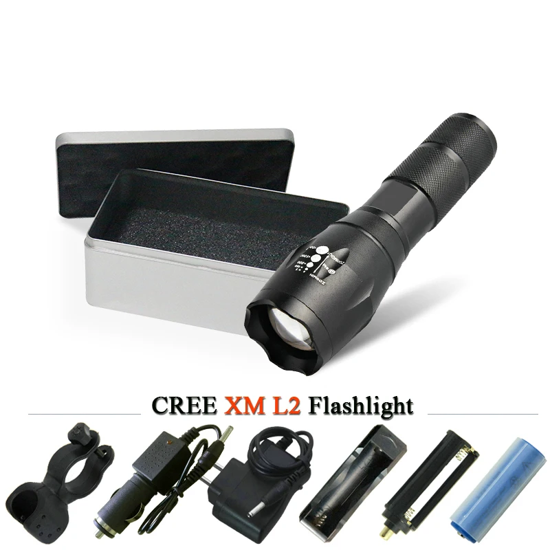 Кемпинг мини самый мощный фонарик Увеличить CREE XML T6 L2 Портативный рюкзак факел 18650