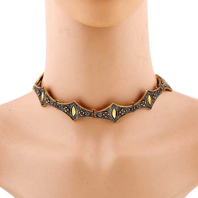 Катрина Ретро Фамилия Чистый Сплав Золота Воротник-Золотой Глаз золото и Серебро