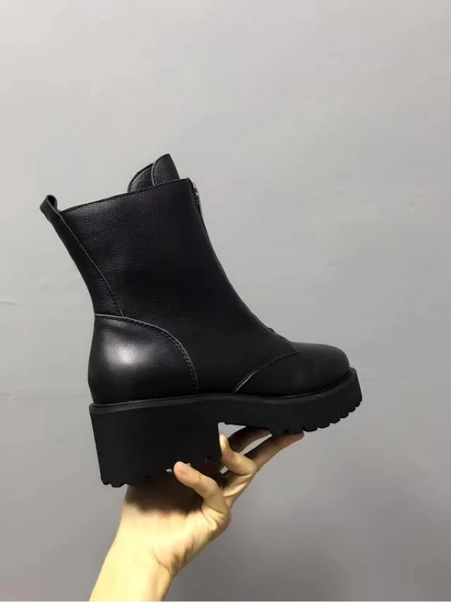 Новинка Модные женские Ботинки Martin из натуральной кожи Высококачественные