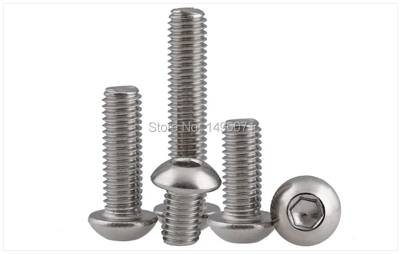 

10-200PCS/LOT Metric M2 M2.5 M3 304 Stainless Steel A2 Button Head Hex Socket Cap Screw Bolt ISO7380