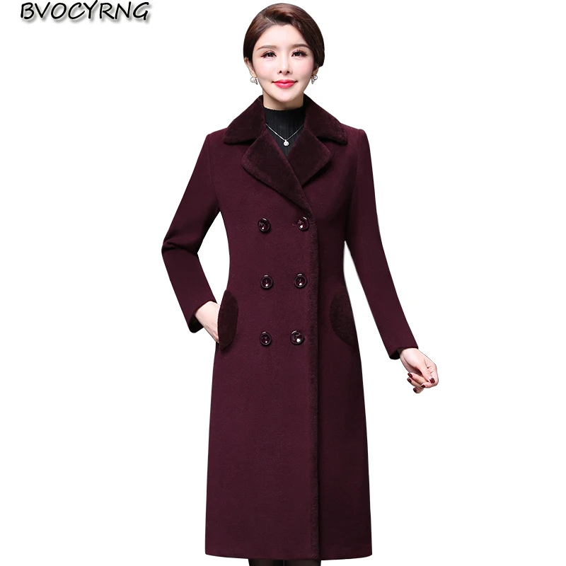 Новое Женское шерстяное пальто сезон осень зима 2018 шерстяные длинные