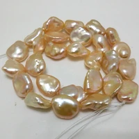 16 inches 12 17mm nugget shape natural baroque keshi pearl loose strand