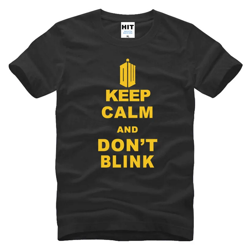 Для мужчин люксовый бренд футболка &quotДоктор Кто&quot с надписью Keep Calm And не мигает