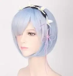 Rem wig Re: Life in different world от zore Ram/Rem косплей костюм сексуальный бюстгальтер нижнее белье бикини костюм костюмы на Хэллоуин аниме одежда cos - Цвет: Rem wig