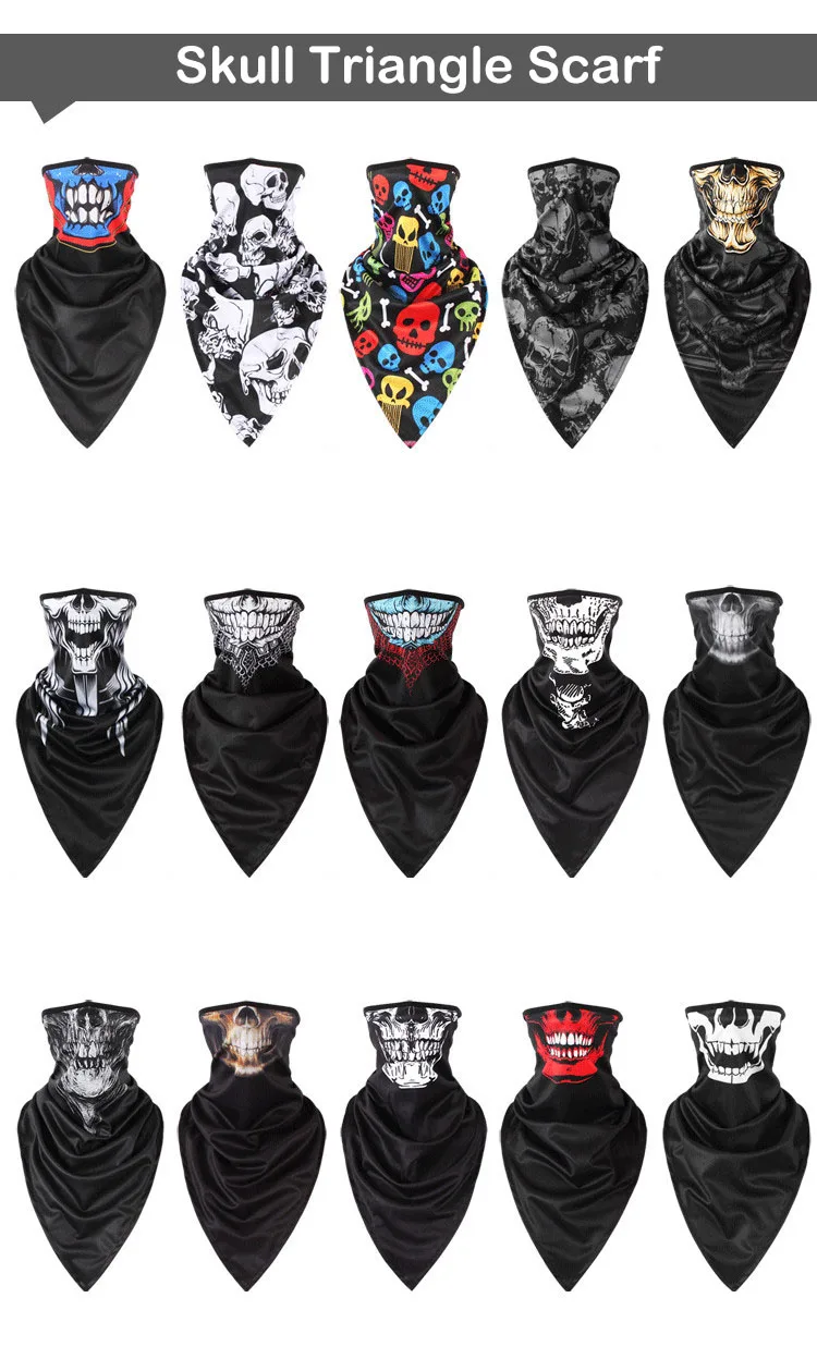 WildSurfer плюс треугольные Braga Cuello походные шарфы для верховой езды дышащие полулицевые маски черепа велосипедная Лыжная бандана для рыбалки FJ37