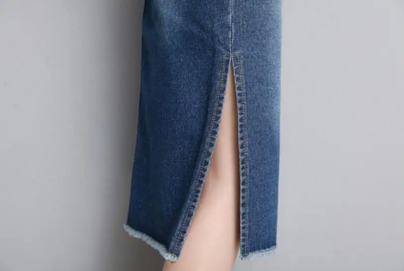 

New 2018 Denim Skirt Women Plus Size formal OL High Waist Jeans Skirts Pencil Slim Hip denim Skirt s1693