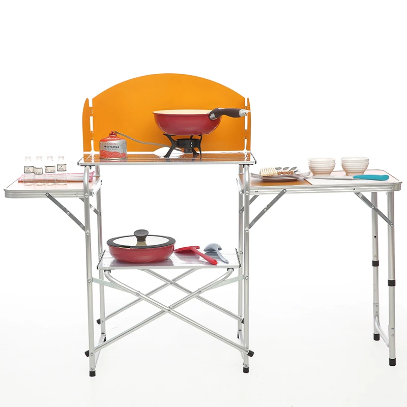 Алюминиевый складной стол передвижной кухонный ультра светильник уличная