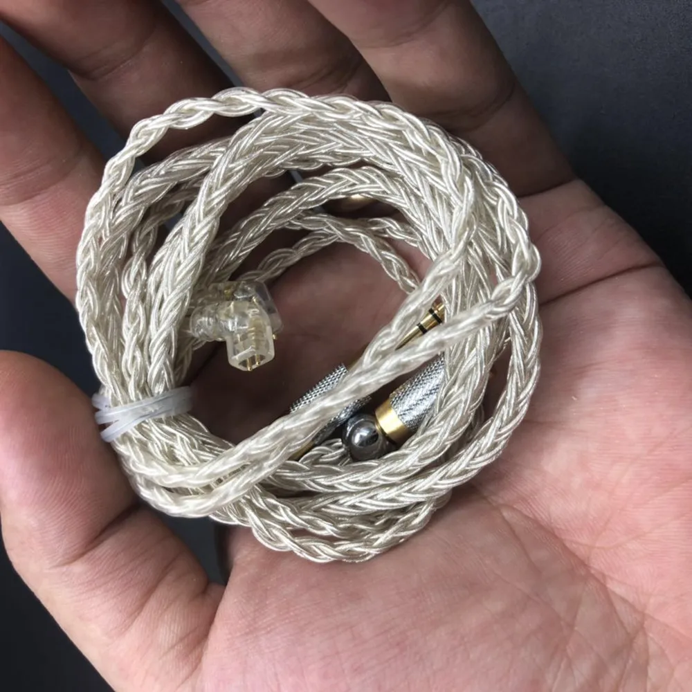 FENGRU DIY JCALLY Серебряный JC16 6N OFC 16 акций 480 ядер наушники Обновление кабель для Shure SE215 IE80 KZ ZST Pro ZSN ZS10 Pro ZSX