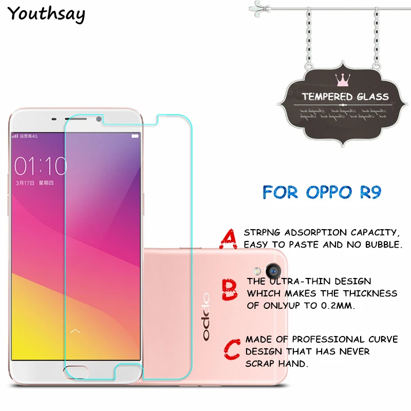 2 шт для стекла Oppo R9 закаленное стекло защиты экрана F1 Plus пленка R9T R9M Youthsay |
