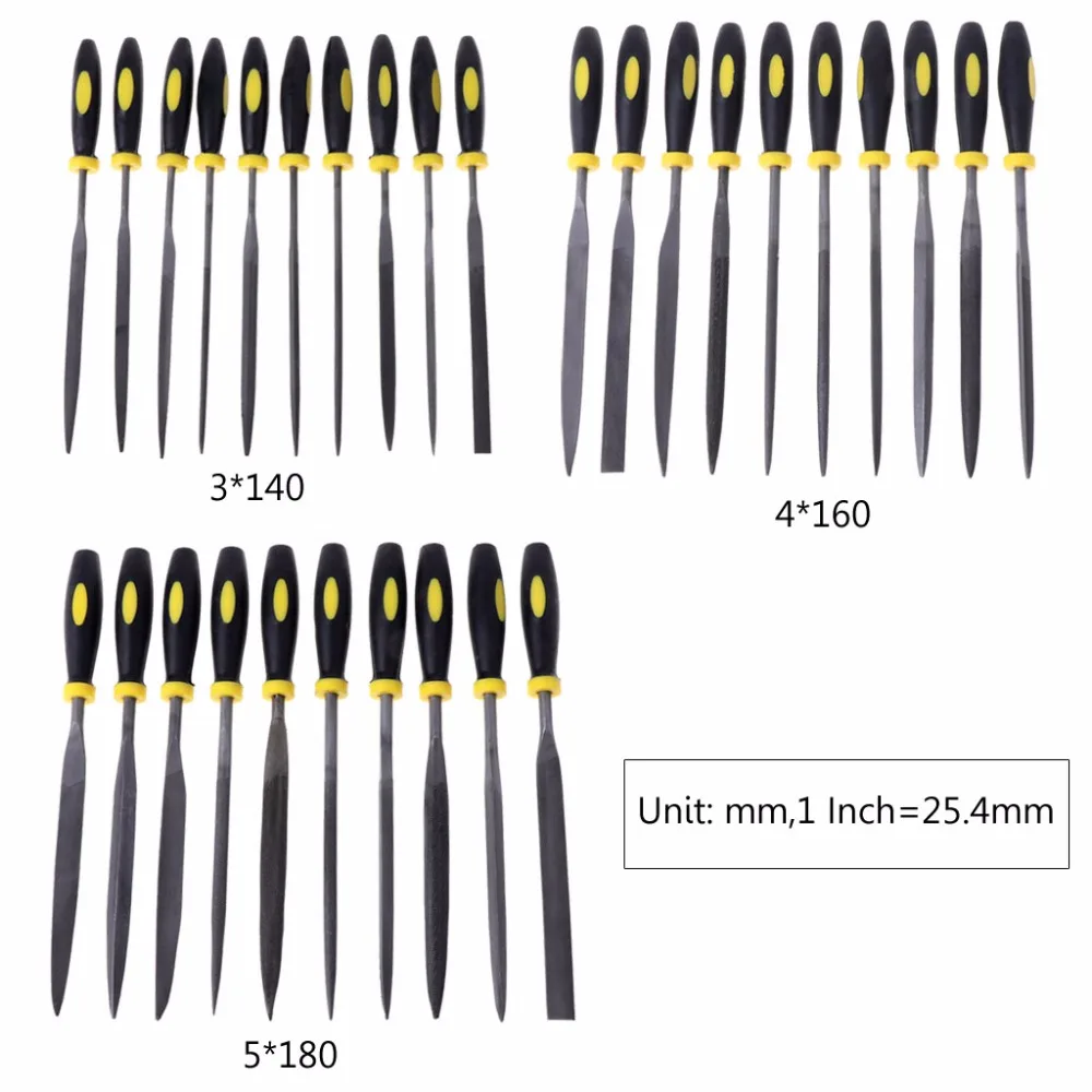 

10 Pcs Needle File Set For Jeweler Wood Carving Craft Metal Glass Stone 3 Sizes