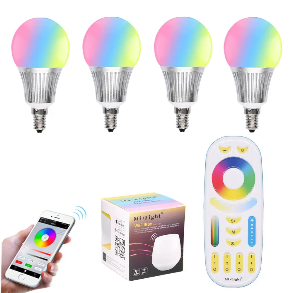 Новое поступление светодиодный прожектор Ми свет E14 5 Вт RGB + CCT лампы AC 86 265 V 2 4 г RF