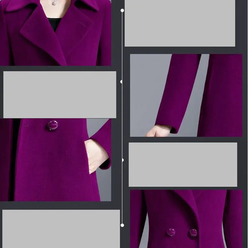 2018 Осень Зима Женское пальто новый стиль Модное шерстяное средней длины среднего