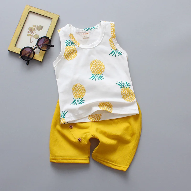 2 шт. хлопковая футболка без рукавов + шорты |