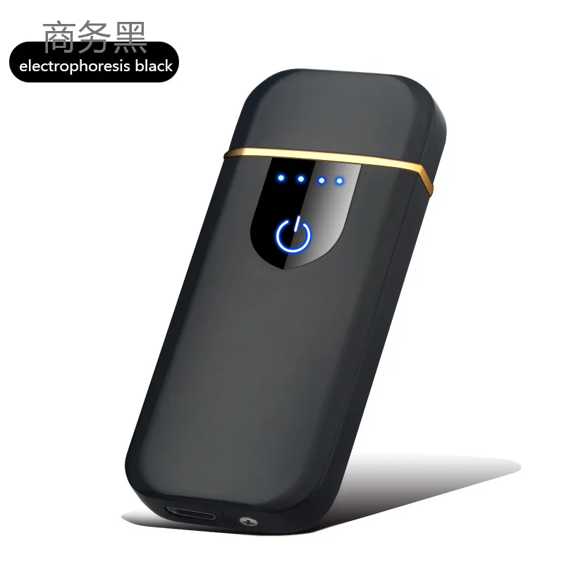 USB Зажигалка с отпечатком пальца для зарядки анти-ветер креативная личность