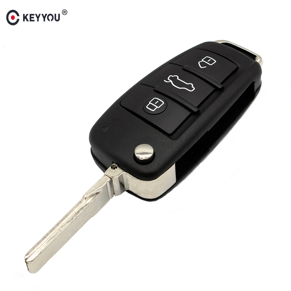 KEYYOU 10pcs/lot 3 Buttons Flip Car Key Remote Folding Cover Shell Fob Case For Audi A2 A3 A4 A6 A6L A8 S5 Q7 TT | Автомобили и