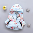 Зимние теплые парки с цветочным принтом для маленьких девочек, хлопковые пуховые пальто с капюшоном, зимняя одежда, детская верхняя одежда, casaco roupas de bebe