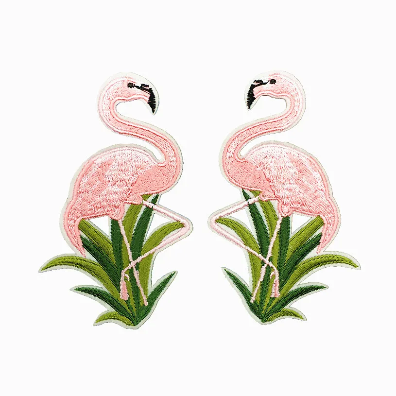 1PC Flamingo High Quality Embroidered Patches For Clothing Iron on Patch Fabric Badge Clothes Sticker Stripes Applique | Дом и сад