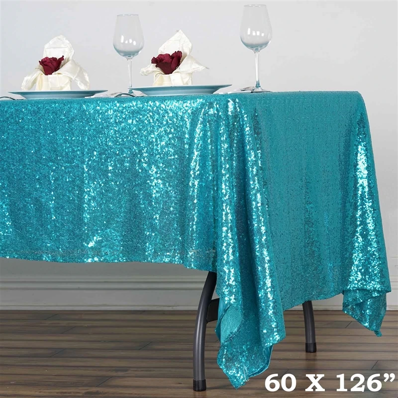free shipping 10Pcs 60x126&quot150x 320cm Wholesale Premium SEQUIN Rectangular Tablecloth For Banquet Wedding Party | Дом и сад