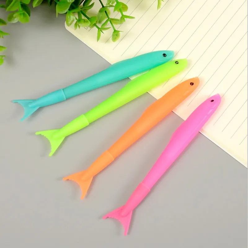 4 шт./лот милые цветные кавайные ручки с гелевыми рыбками канцелярские