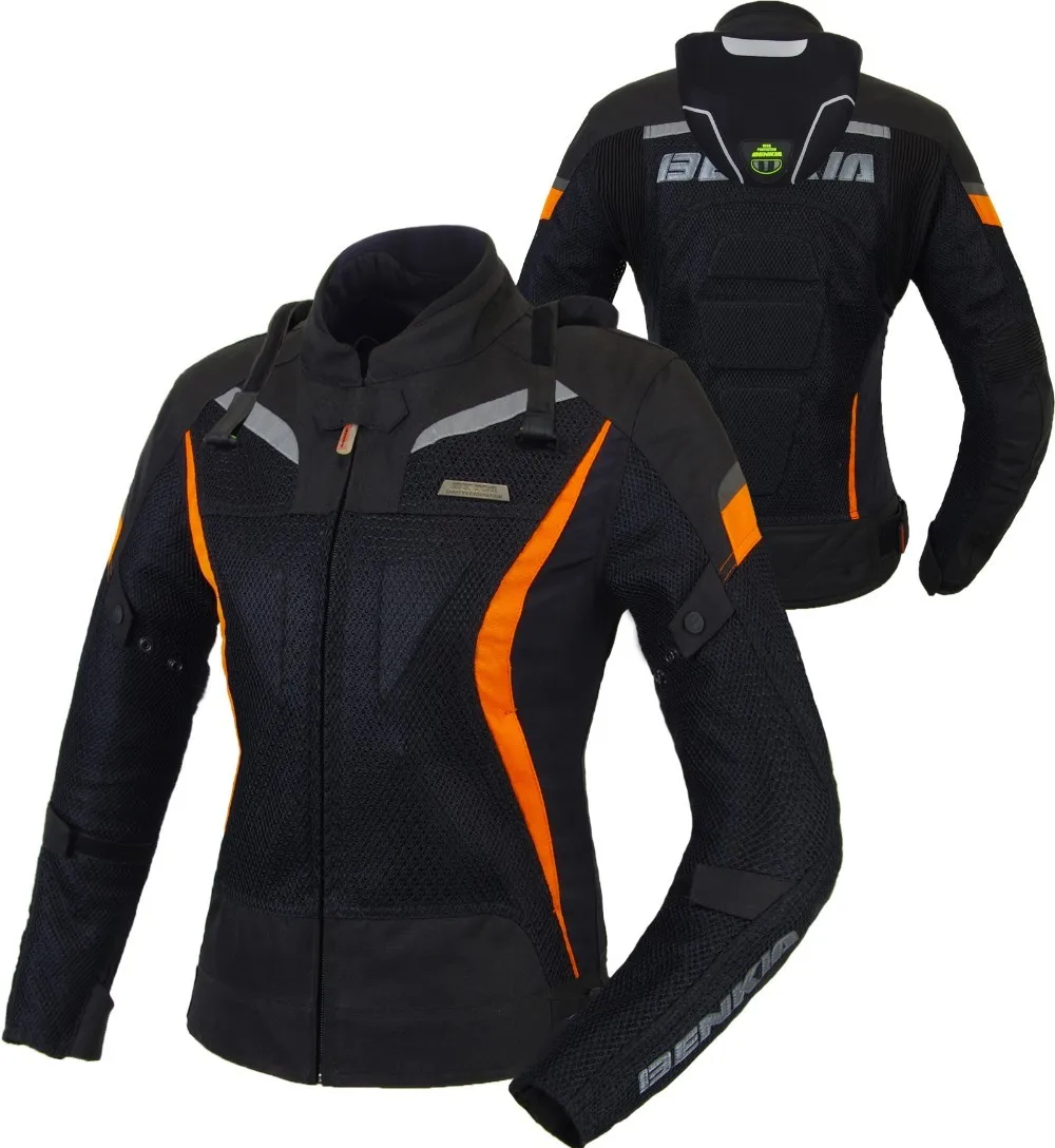 BENKIA JWW21 женские Мотоциклетные Куртки Одежда для гонок гоночные куртки сетка материал куртка для гоночного мотоцикла с защитой