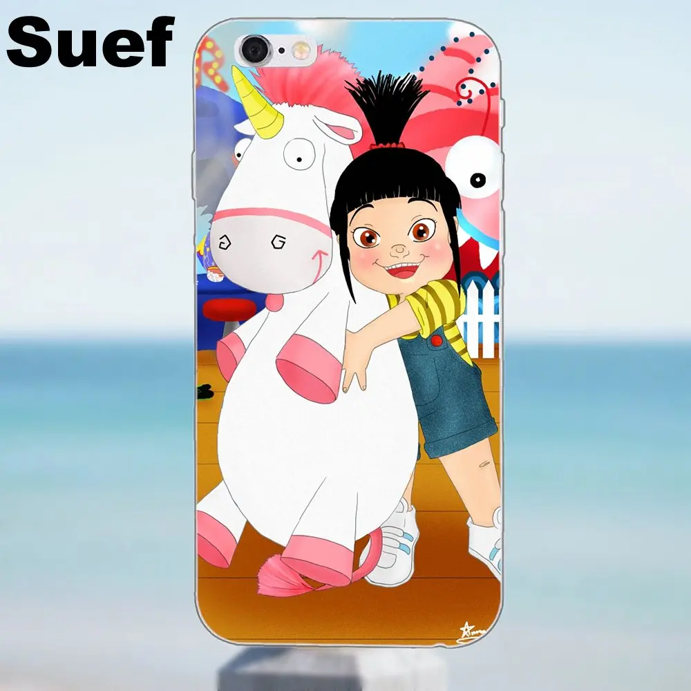 Suef Мягкий ТПУ Новое поступление Миньоны мой Единорог Агнес для iPhone X 4 4S 5 5S 5C SE 6 6S 7 8