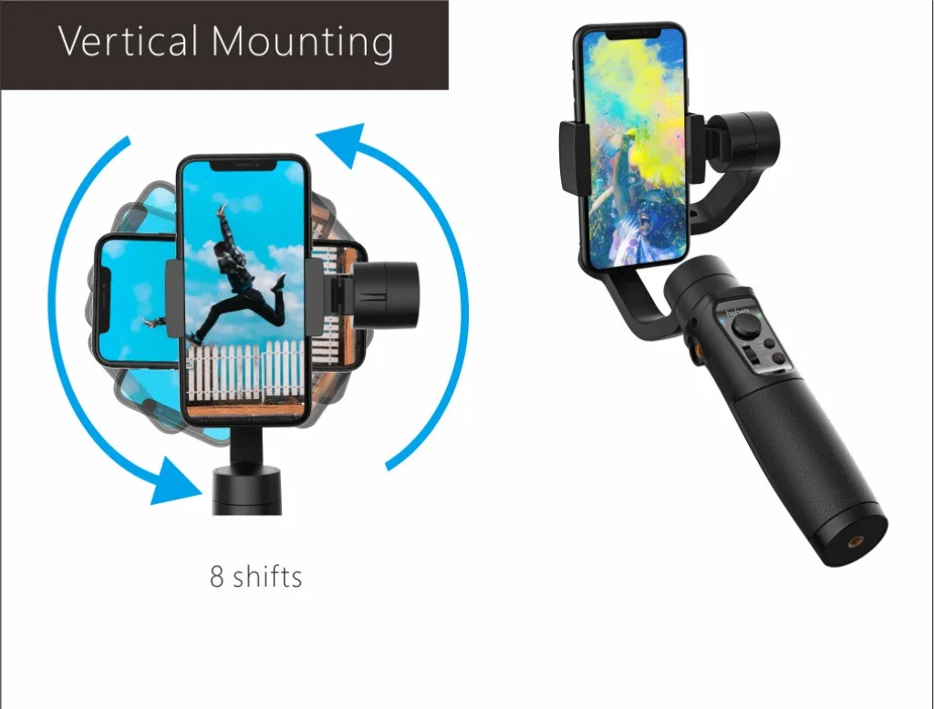 Vimble 2 стабилизатор 3-осевой портативный смартфон Gimbal с 183 мм телескопическая стойка Штатив для iPhone Gopro экшн Камера