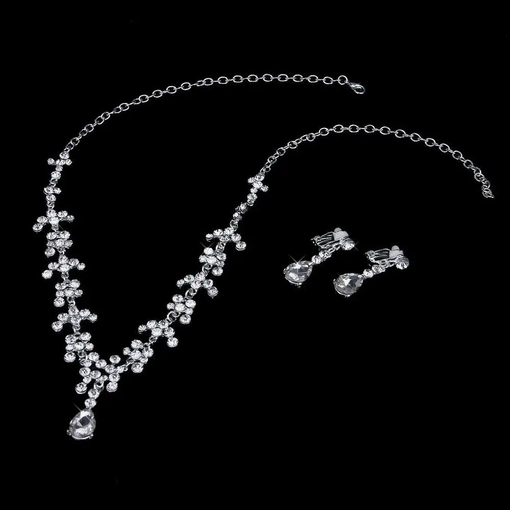 Свадебный комплект украшений стразы тиара корона ожерелье серьги|necklace panda|earrings