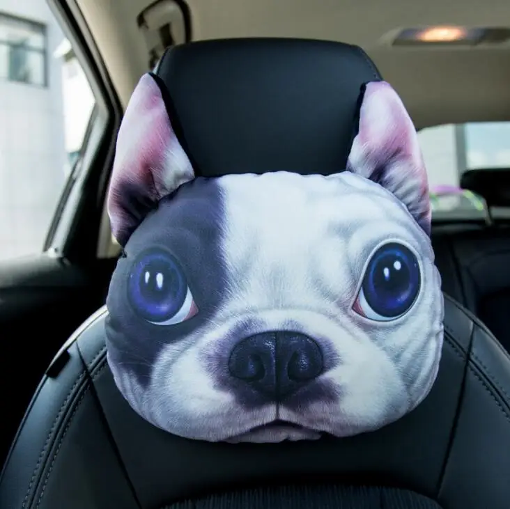 Новые Креативные 3D принтованные собачьи питомцы Dace Автомобильная подушка на подголовник подушка на сиденье с активированным углем принадлежности для шеи Автомобильная декоративная подушка