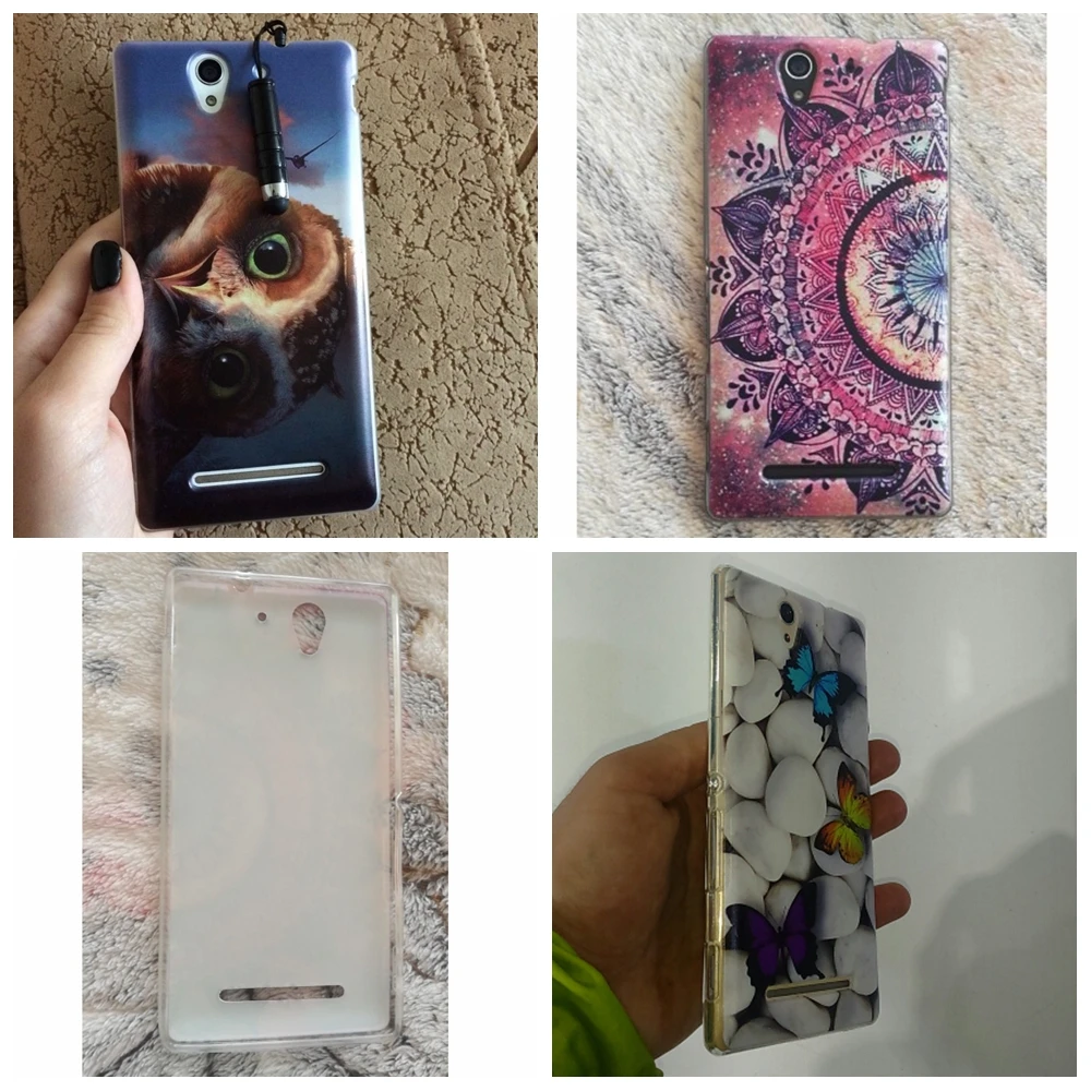 Чехол для Sony Xperia C3 D2502 D2533 S55U милый 3D чехол из мягкого силикона ТПУ C 3 / D 2533 2502 чехлы