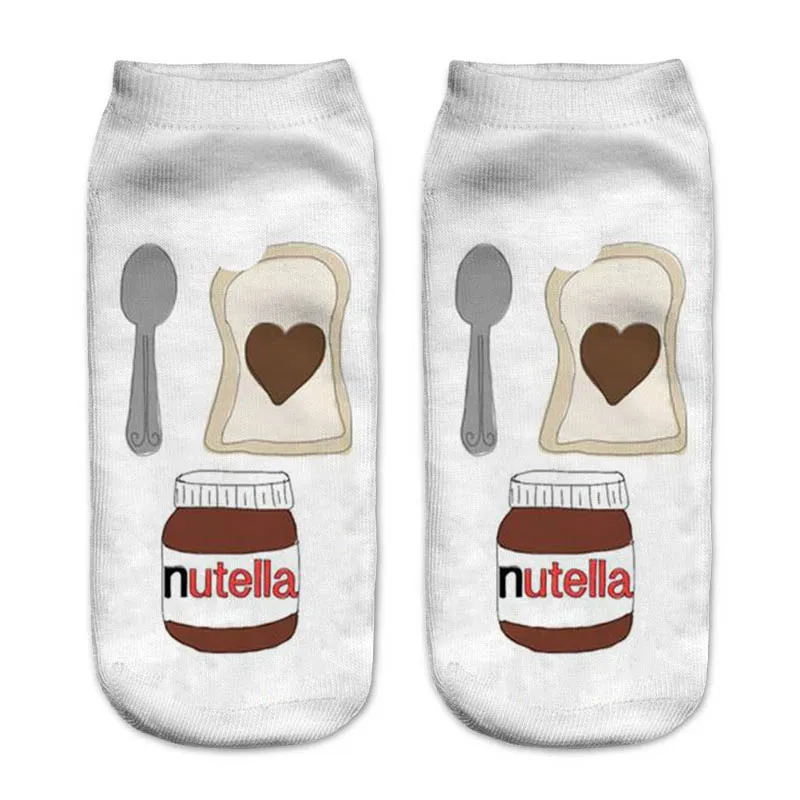 1 пар/упак. носки унисекс с объемным рисунком Nutella популярные женские модные из