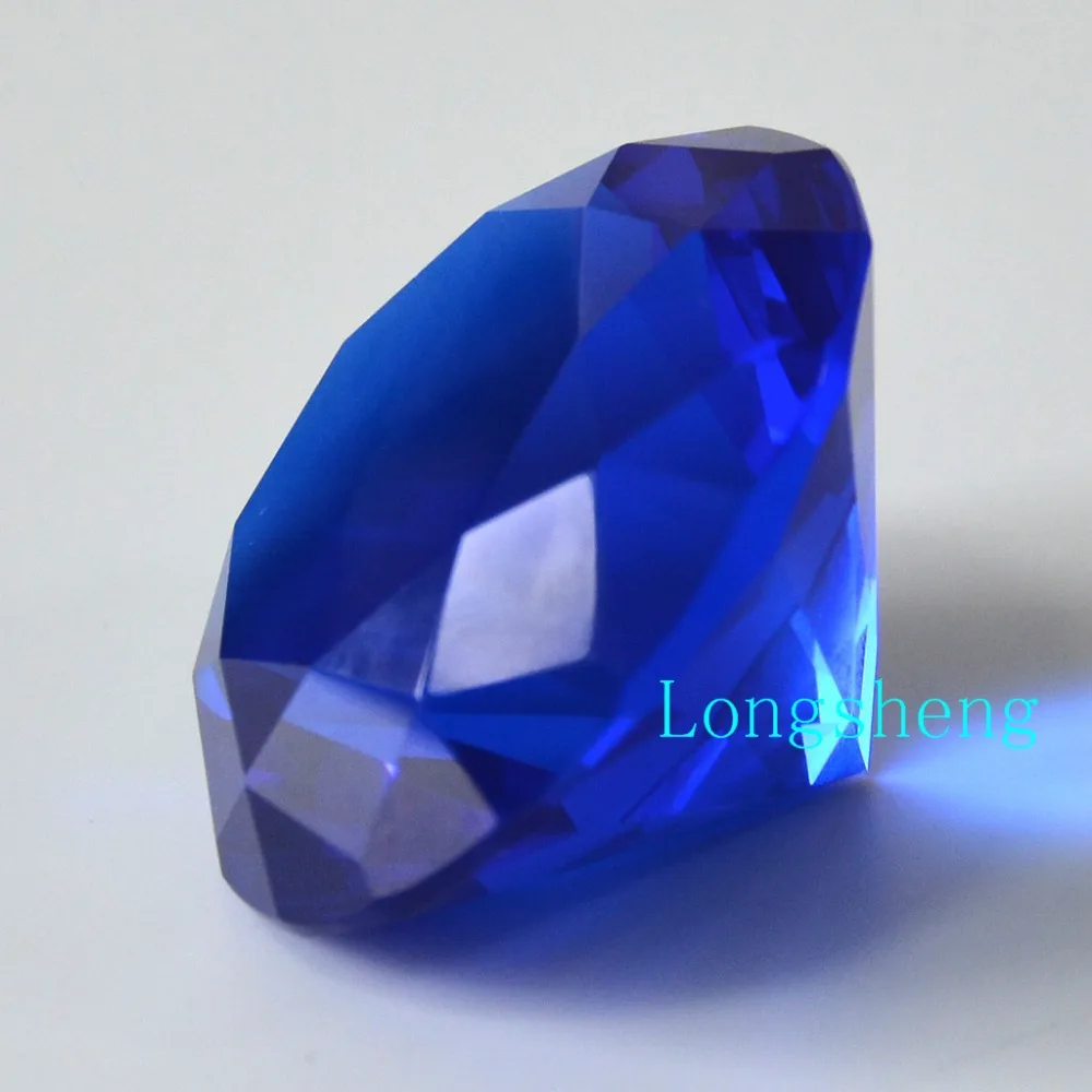 60 мм голубые алмазные стеклянные драгоценные камни для рекламных подарков