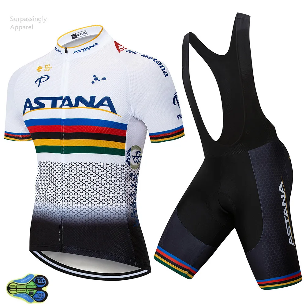 2018 White ASTANA Cycling Jersey Summer UCI World Tour Team Short Sleeve Bike Clothing Ropa Ciclismo Sportswear | Спорт и