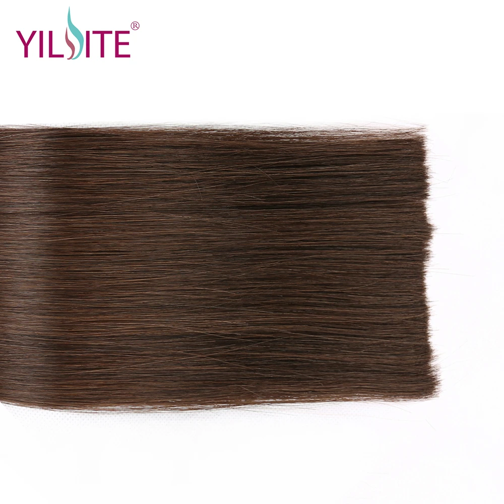 YILITE 2"-22" лента в пряди человеческих волос для наращивания 20 шт европейские натуральные волосы шелковистые прямая прядь В пряди человеческих волос для наращивания